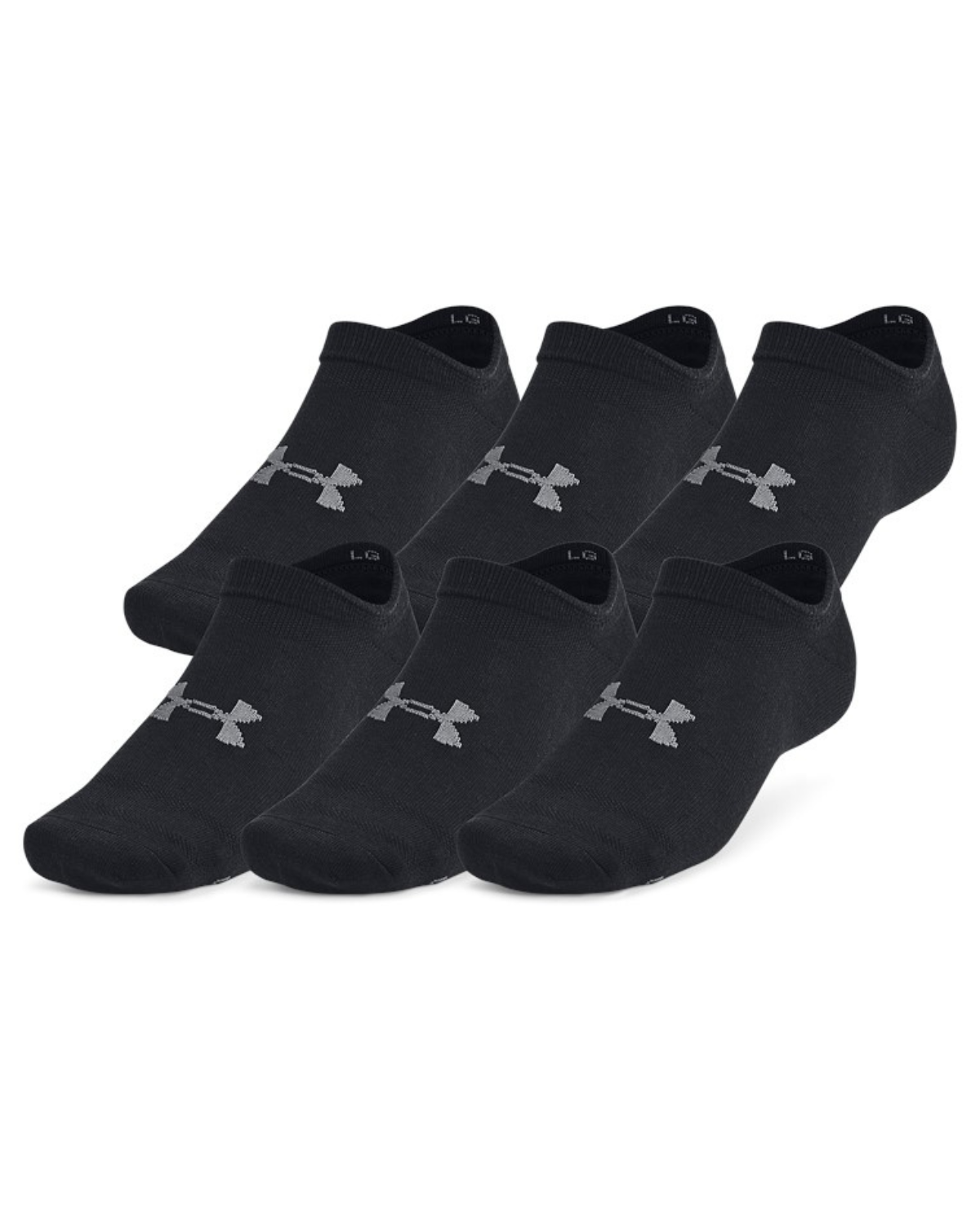 Under Armour Unisex Essential 6-Pack No-Show Socks Black