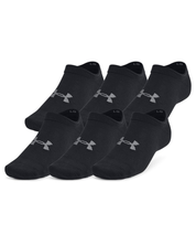 Under Armour Unisex Essential 6-Pack No-Show Socks Black