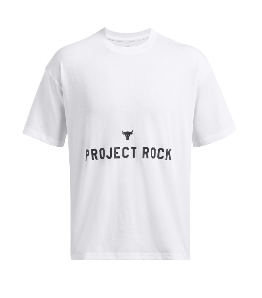 Under Armour Project Rock Heavyweight Badge Of Honour T-Shirt White