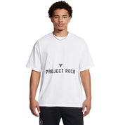 Under Armour Project Rock Heavyweight Badge Of Honour T-Shirt White