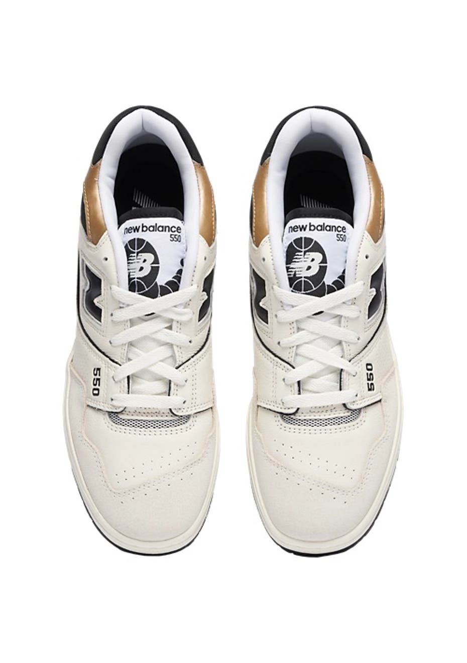 New Balance Men's 550 Standard (D) Shoe White/Black/Gold