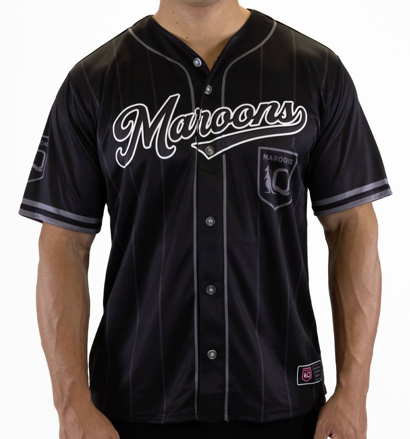 QLD Maroons 'Blackout' Baseball Shirt