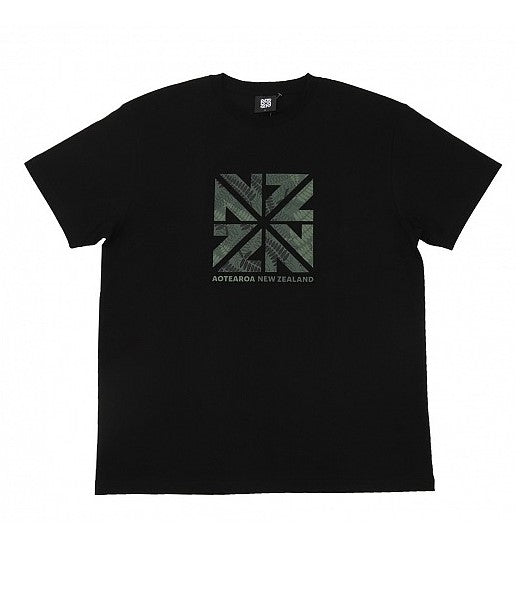 New Zealand NZZN Fern Motif Olympic Team T-Shirt Black