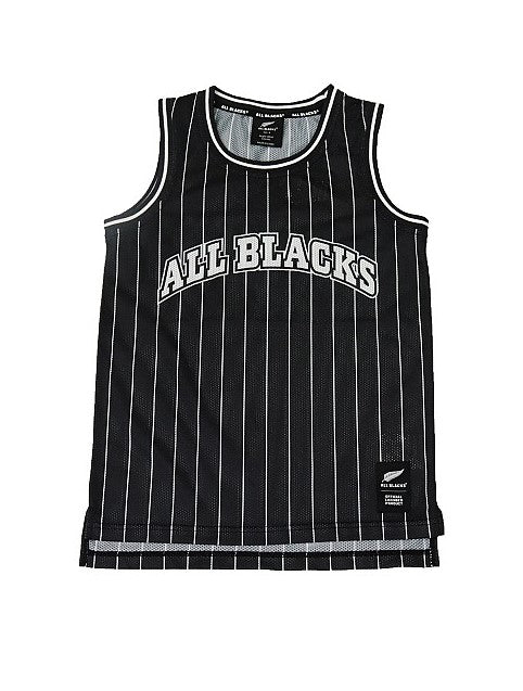 All Blacks Kids Mesh Stripe Basketball Singlet
