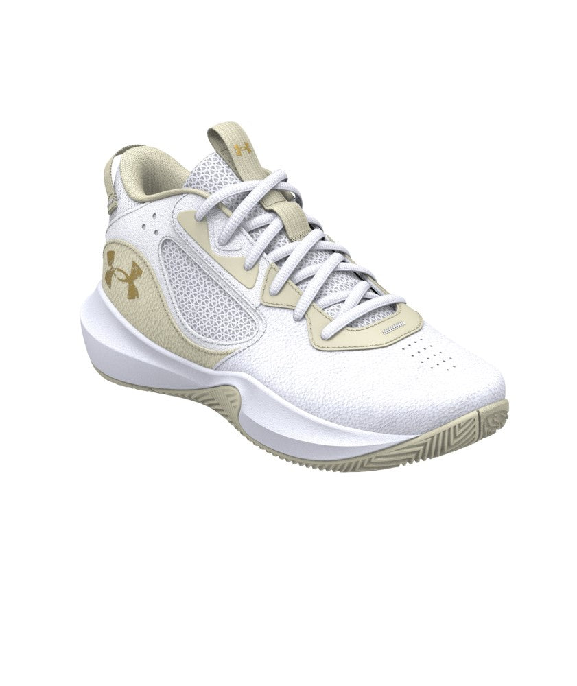 Under Armour Unisex Lockdown 6 Basketball Shoes White/Metallic Gold