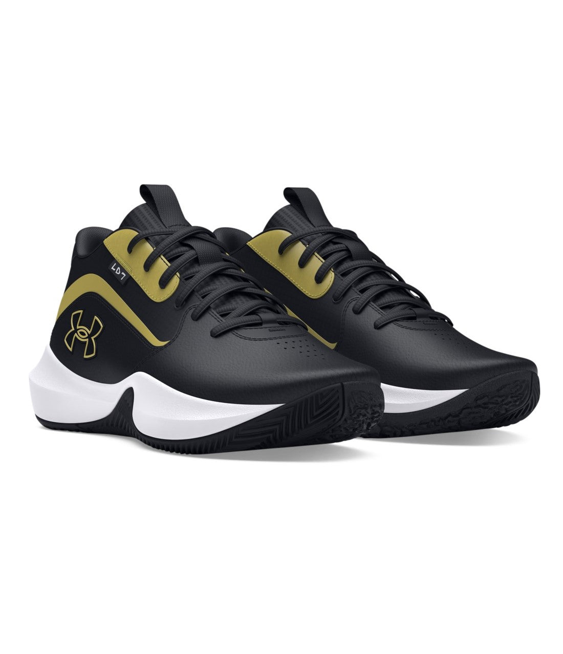 Under Armour Unisex Lockdown 7 Basketball Shoes Black/Metallic Gold