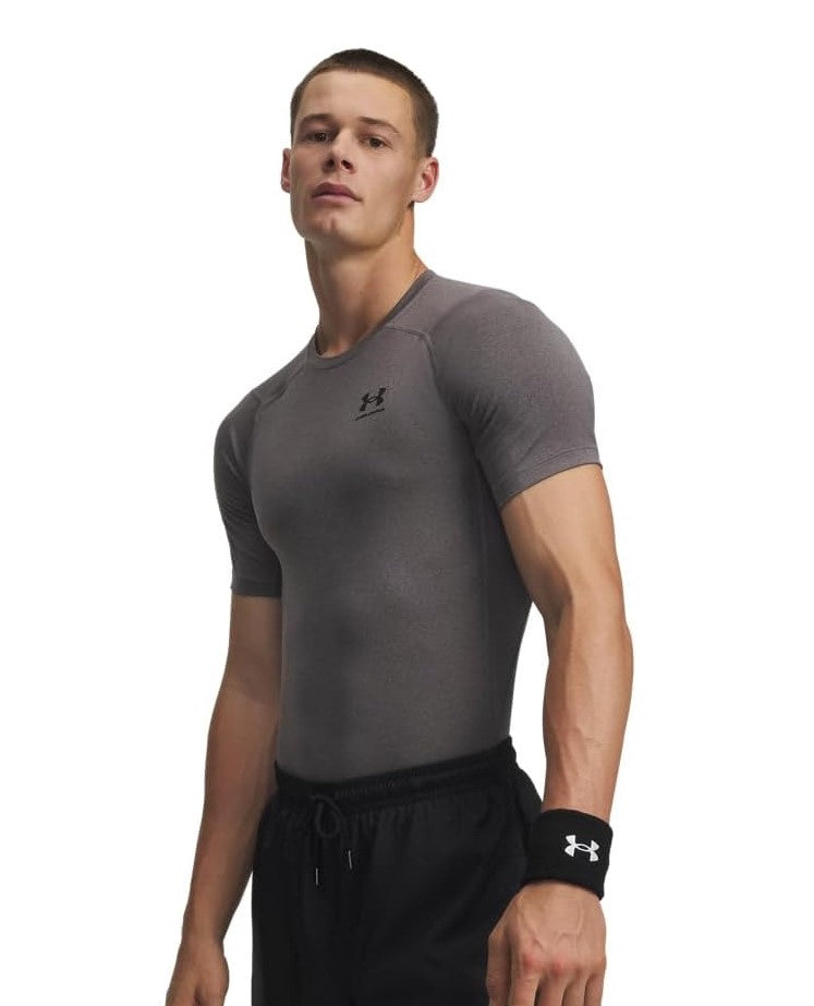 Under Armour Mens HG Armour Comp SS Tee Carbon