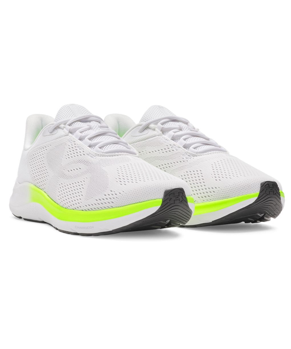 Under Armour Men's Big Logo Charged Pursuit 4 Shoe White/HighVisYellow