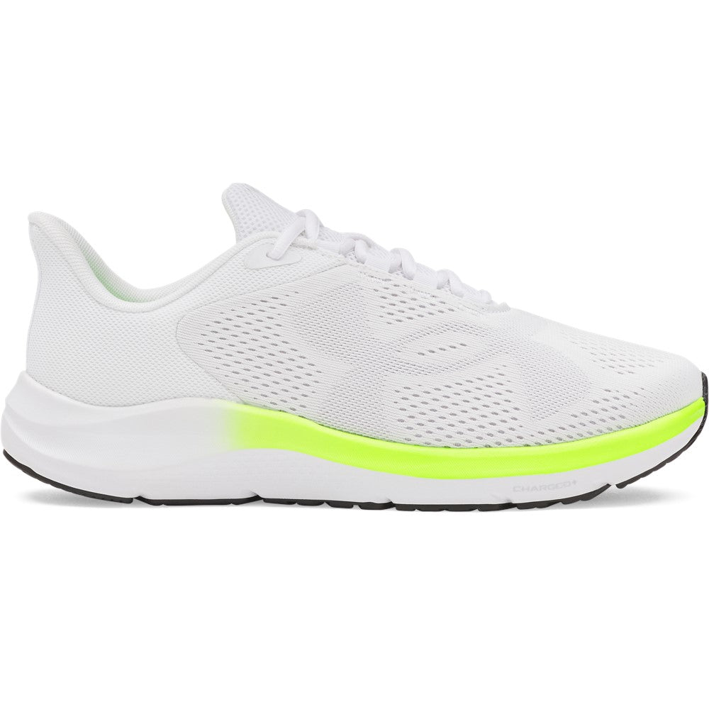 Under Armour Men's Big Logo Charged Pursuit 4 Shoe White/HighVisYellow