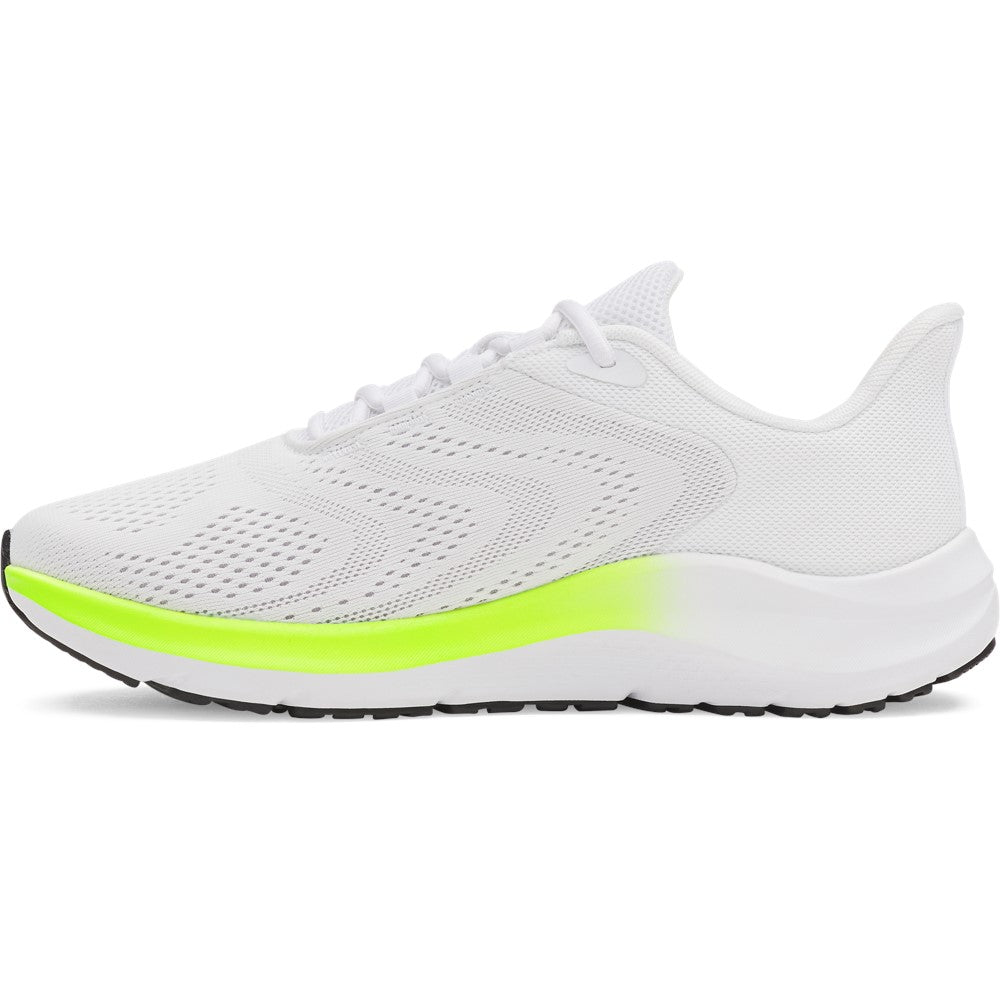 Under Armour Men's Big Logo Charged Pursuit 4 Shoe White/HighVisYellow