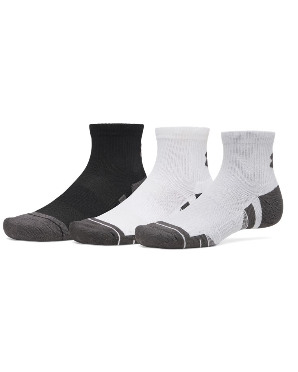 Under Armour Performance Tech 3-Pack Quarter Socks Black/White/Grey