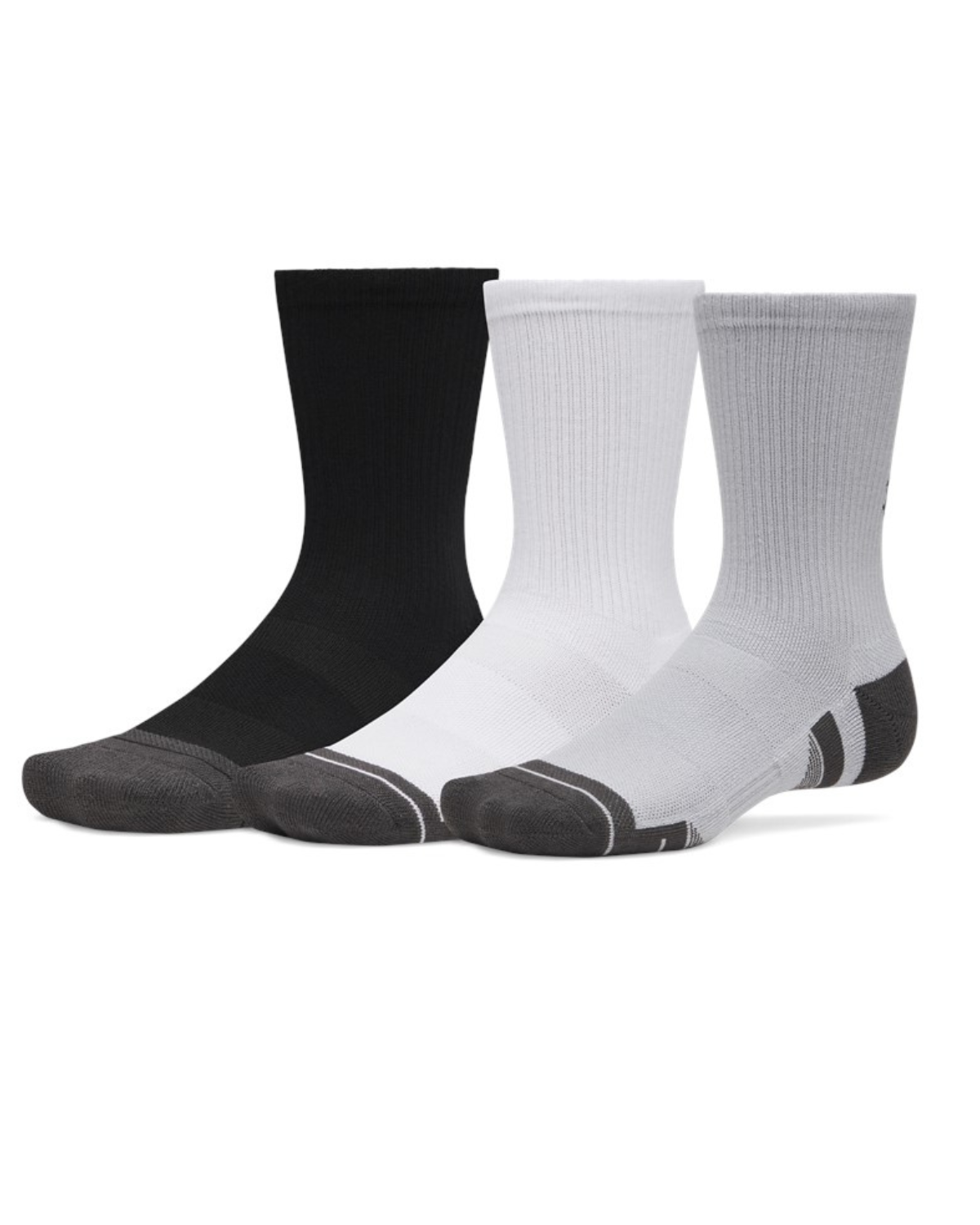 Under Armour Performance Tech 3-Pack Crew Socks Black/White/Grey