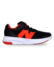 New Balance Kid's 578 Bungee Lace + Strap Shoe Black/Flame