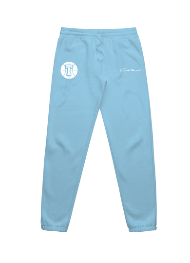 Triple Threat Embroidered Script Round Logo Track Pant Blue
