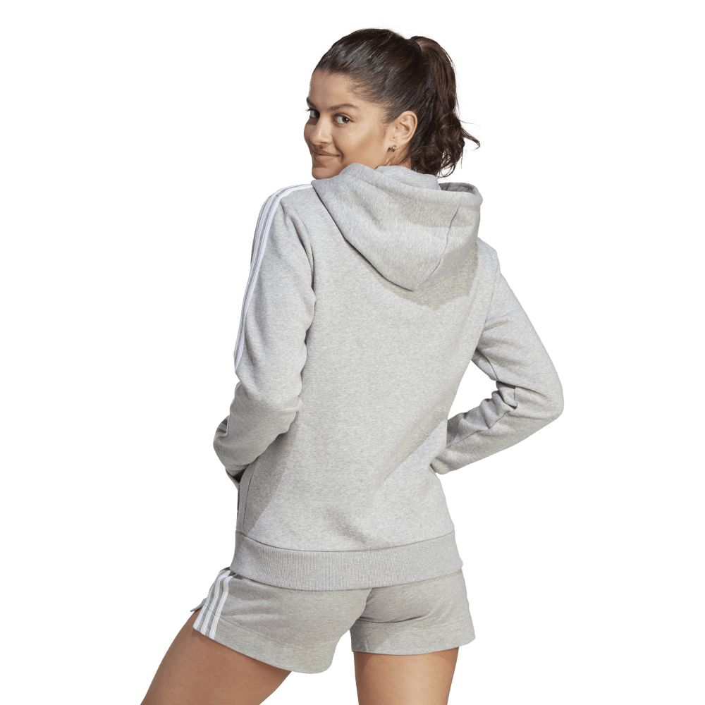 Adidas Women's 3S Fleece Full Zip Hoodie Grey