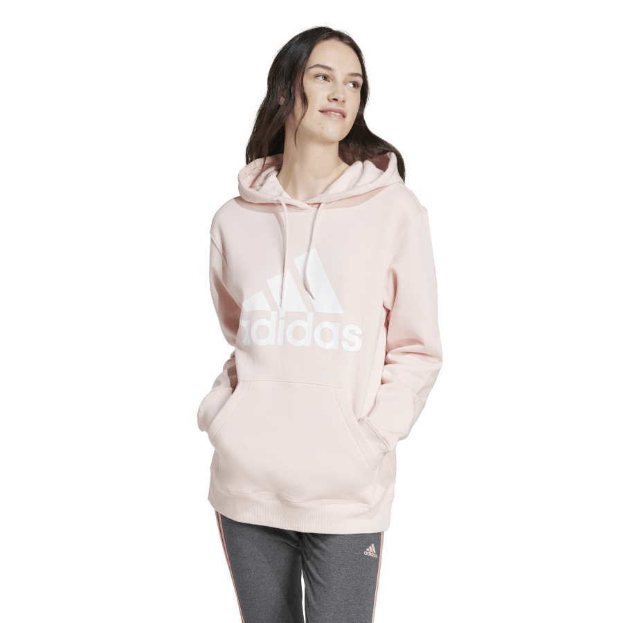 Adidas Women's Big Logo Fleece Hoodie Sandy Pink