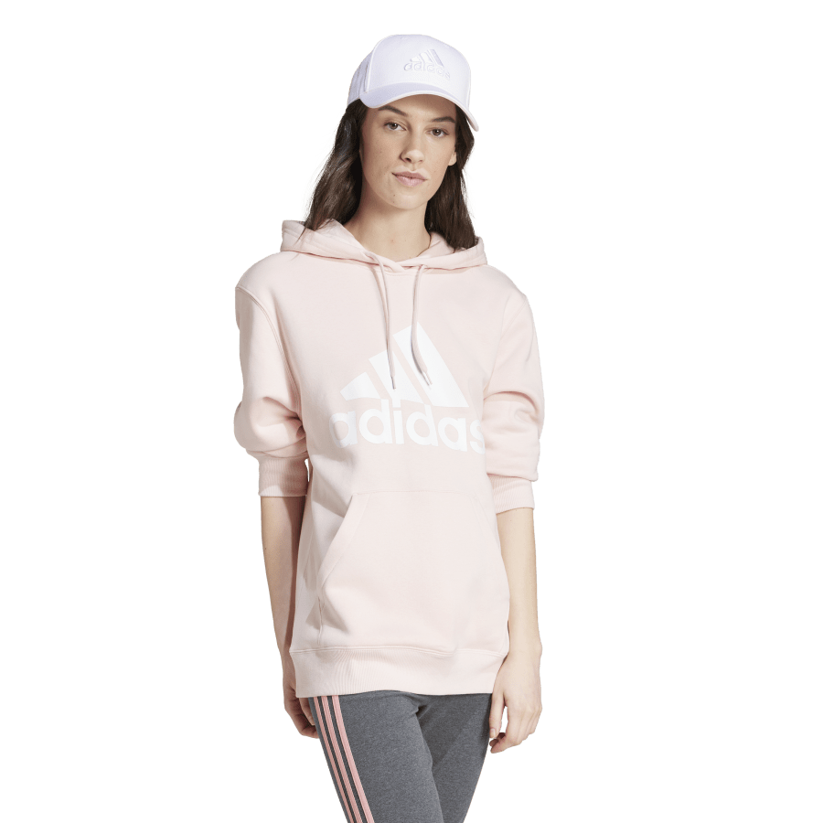 Adidas Women's Big Logo Fleece Hoodie Sandy Pink