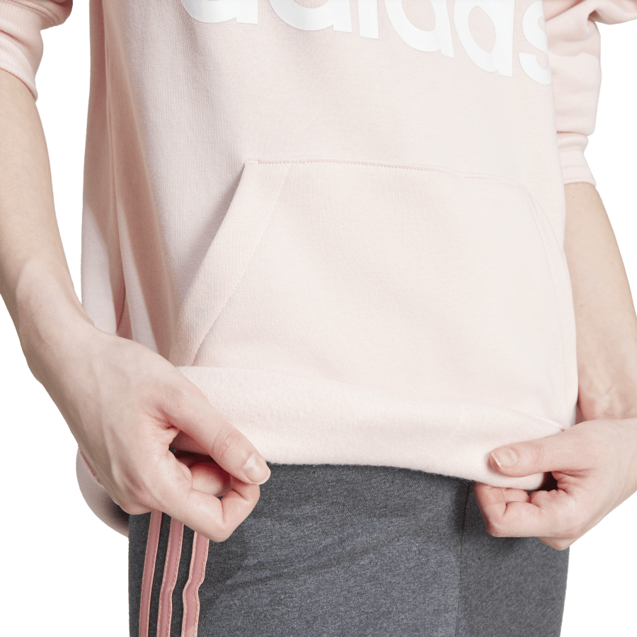 Adidas Women's Big Logo Fleece Hoodie Sandy Pink