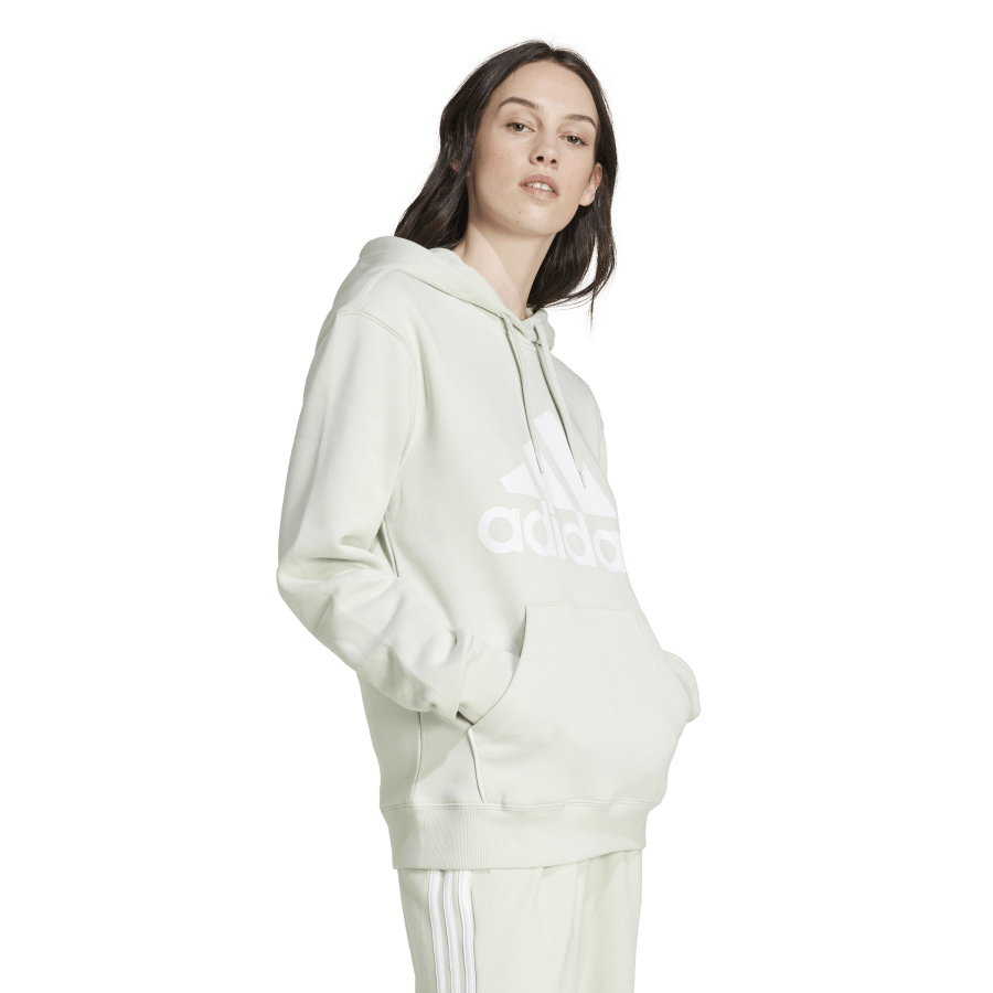 Adidas Women's Big Logo Fleece Hoodie Linen Green
