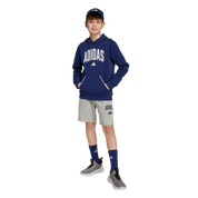 Adidas Kid's Collegiate Typography Hoodie Dark Blue