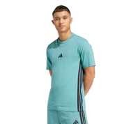 Adidas 3-Stripe Single Jersey T-Shirt Powder Teal