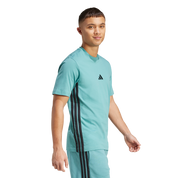 Adidas 3-Stripe Single Jersey T-Shirt Powder Teal