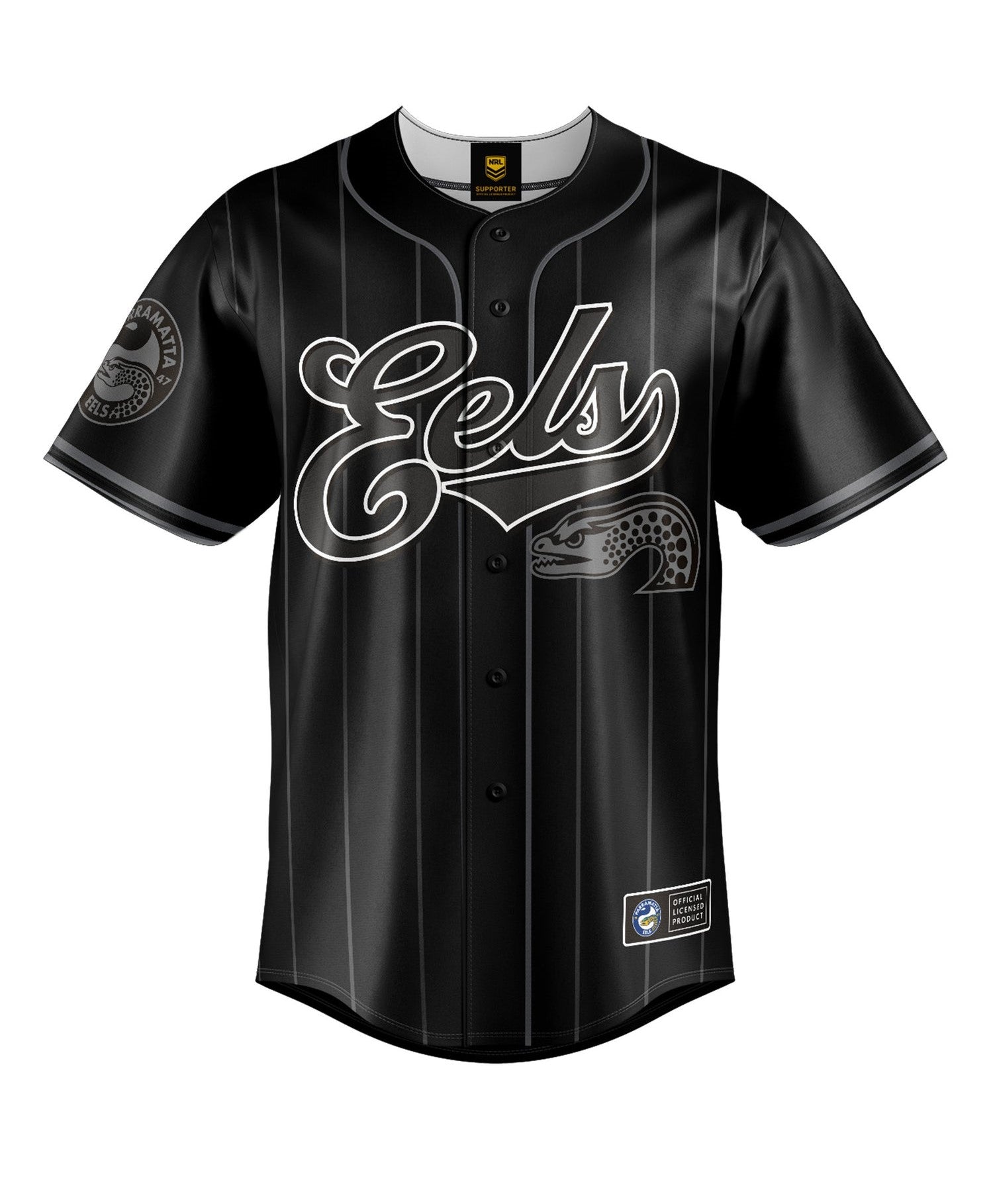 Eels NRL 'Blackout' Baseball Shirt