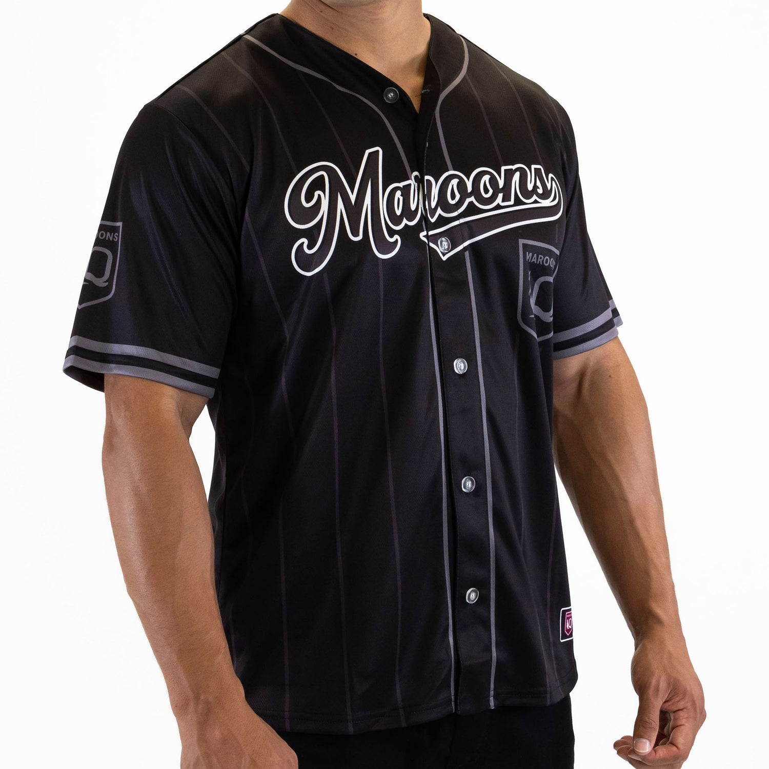 QLD Maroons 'Blackout' Baseball Shirt