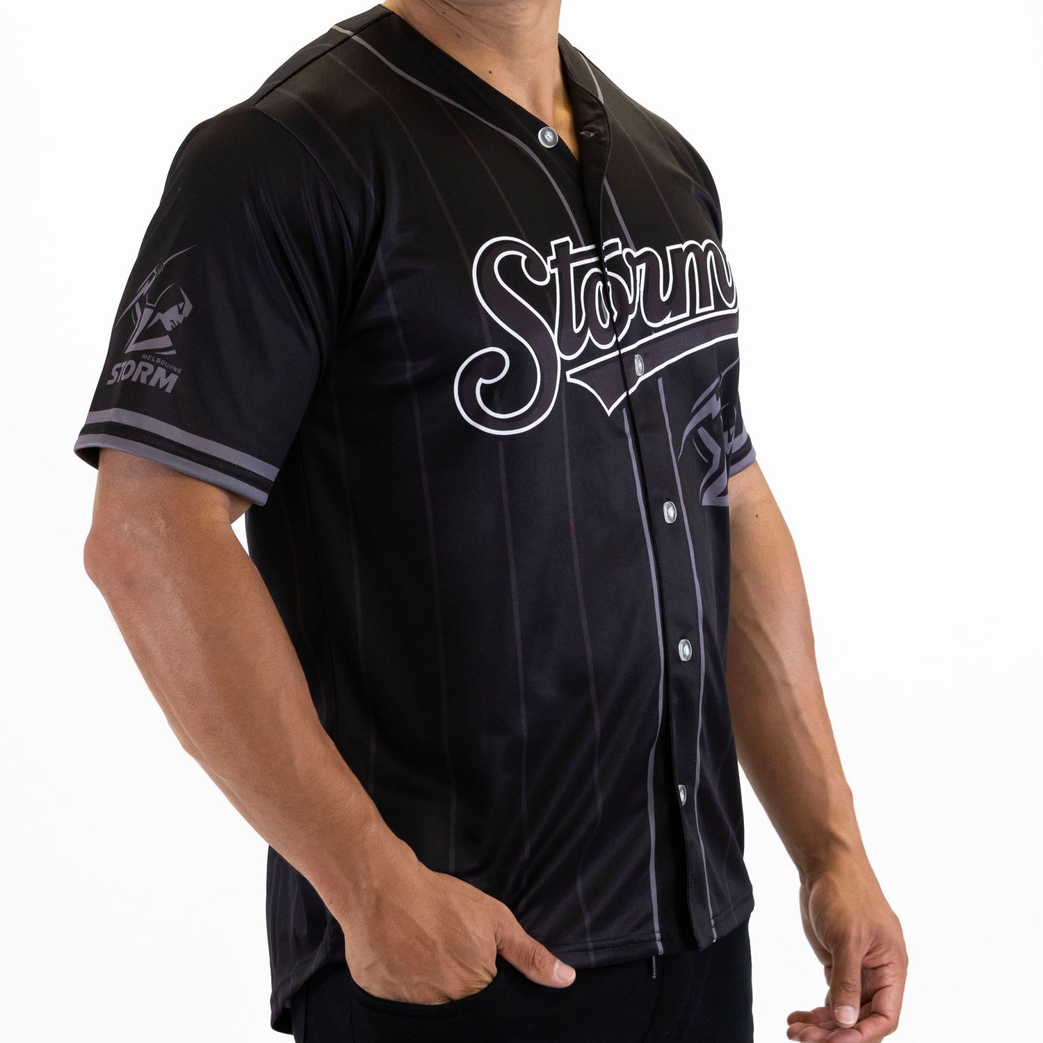 Storm NRL 'Blackout' Baseball Shirt