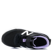 New Balance Kid's 570v3 Bungee Lace Shoe with Top Strap Black/Lilac