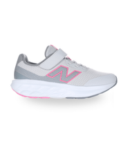 New Balance Kid's Fresh Foam 520 Bungee Lace with Strap Shoe Grey/Pink