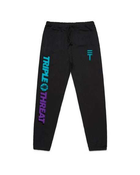 Triple Threat Puff Logo Pant Black/Teal/Purple