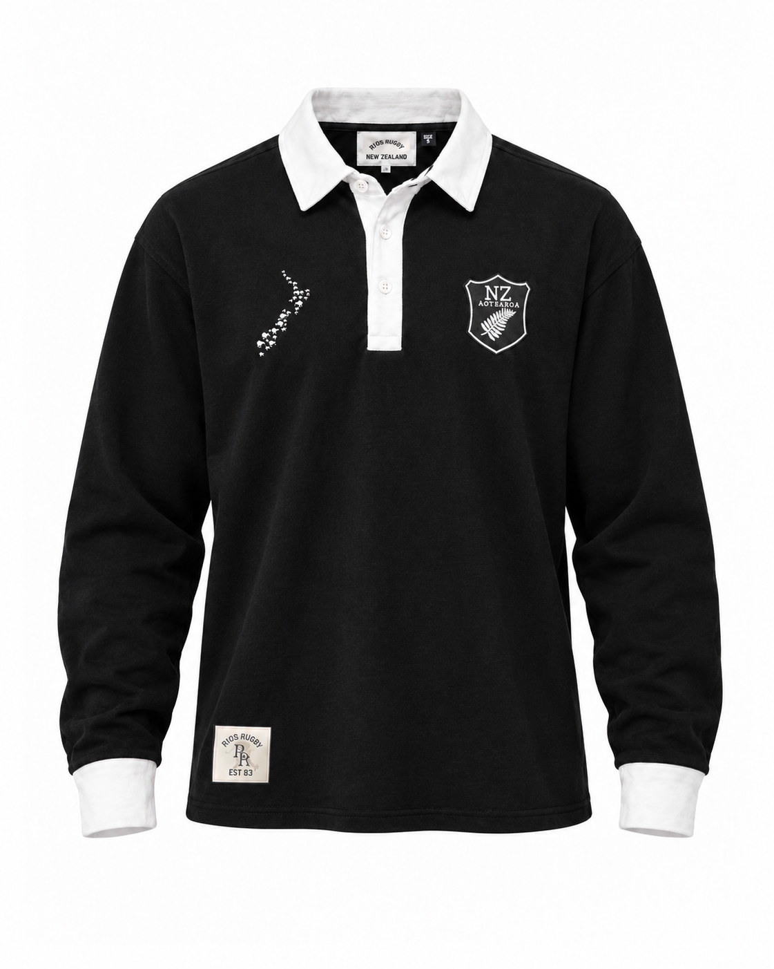 RYOS Heritage Long Sleeve Rugby Black