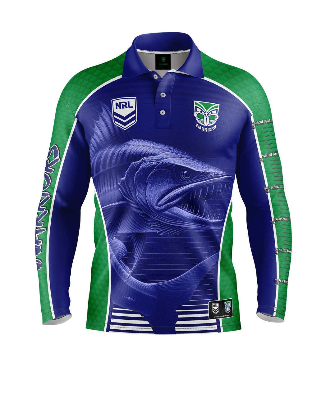 Warriors NRL 'Barracuda' Fishing Shirt