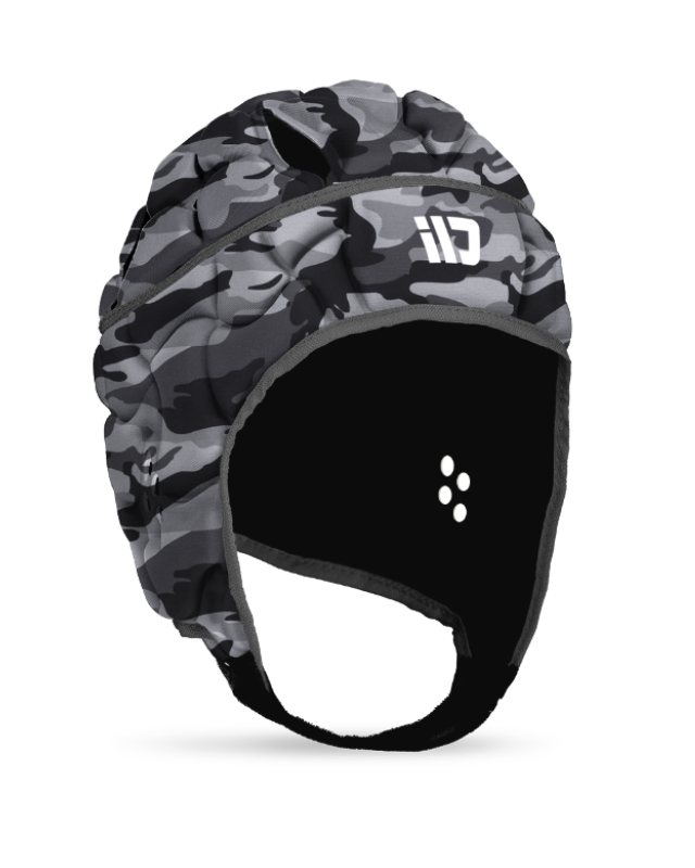 IDGear Club Rugby Headgear - Black/Grey Camo