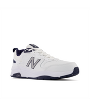 New Balance Men's MX857V3 Slip Resistant Standard (D) Shoe White/Navy