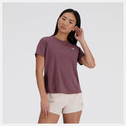 New Balance Women's Athletic Tee Liquorice Heather