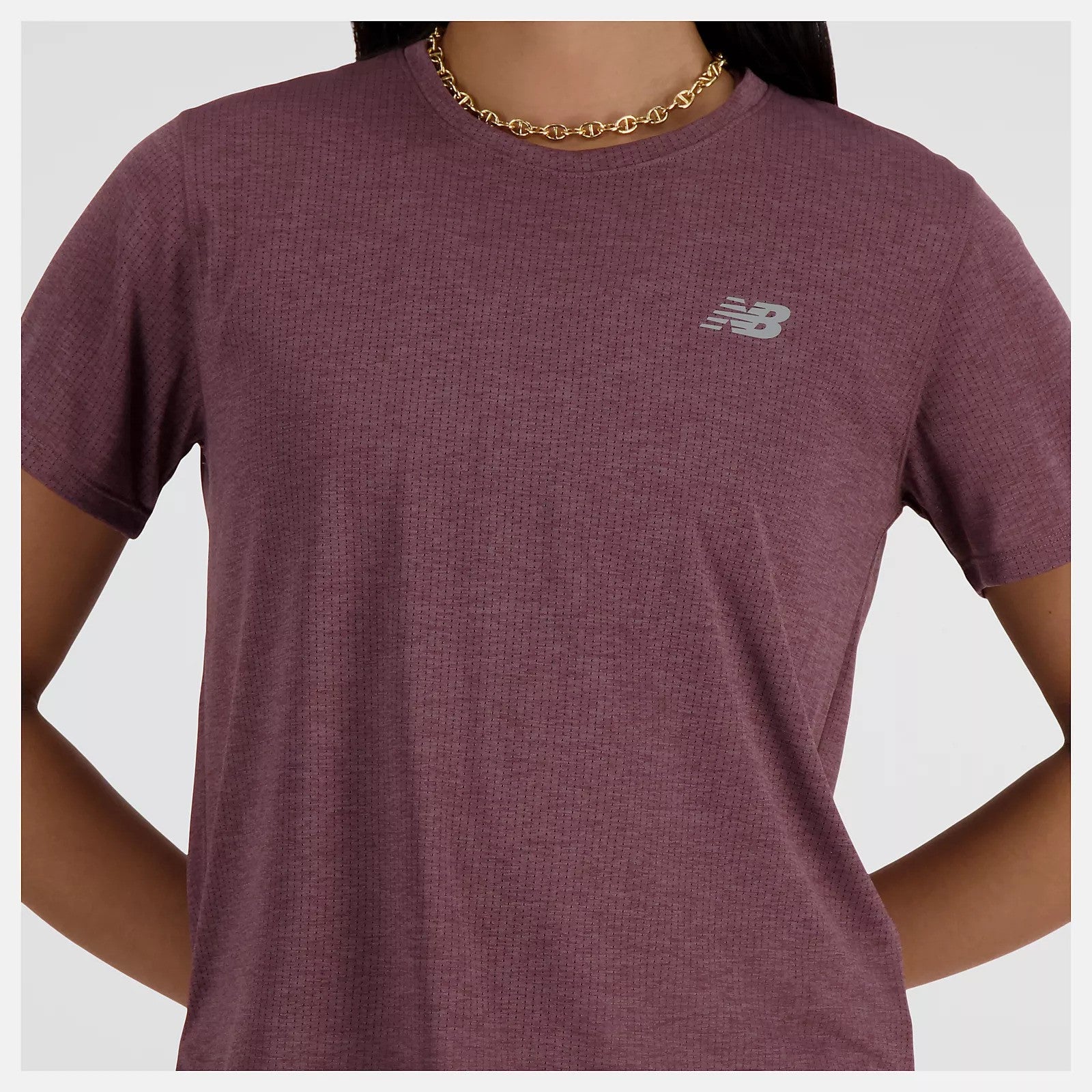 New Balance Women's Athletic T-Shirt Liquorice Heather