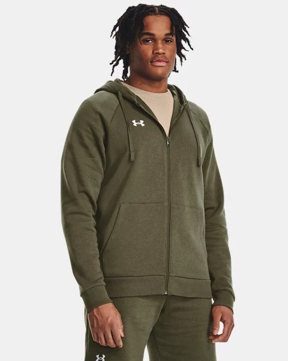 Under Armour Rival Fleece Full Zip Hoodie Marine Green