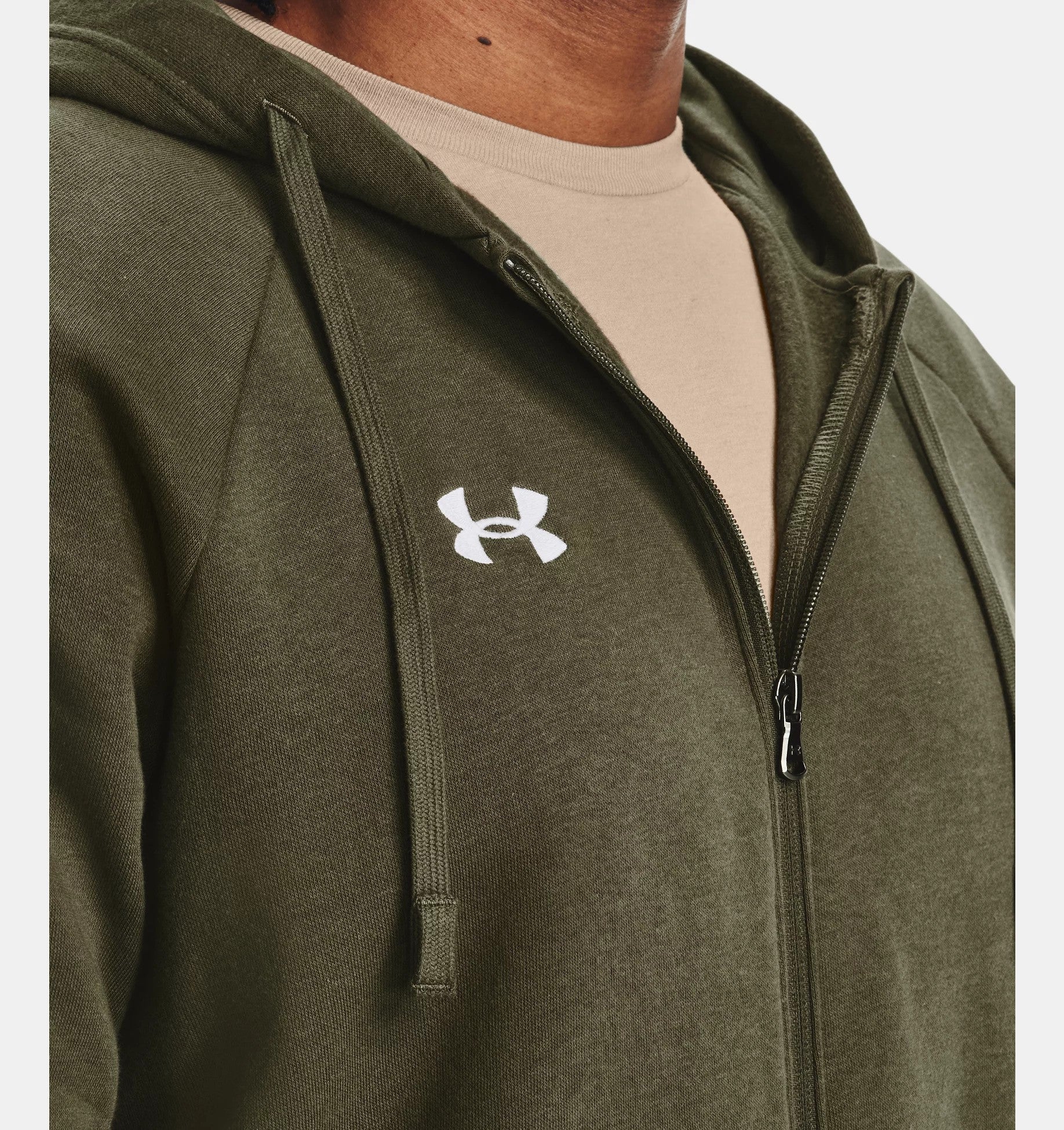 Under Armour Rival Fleece Full Zip Hoodie Marine Green