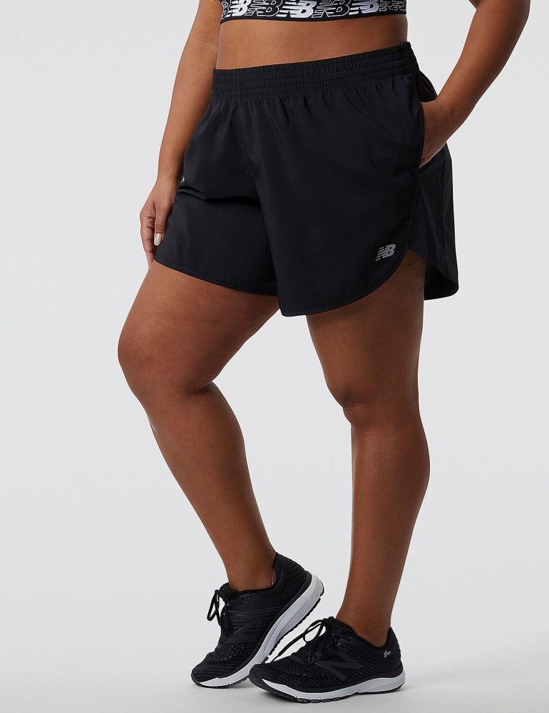 New Balance Women's Plus Size Accelerate 5 inch Short Black