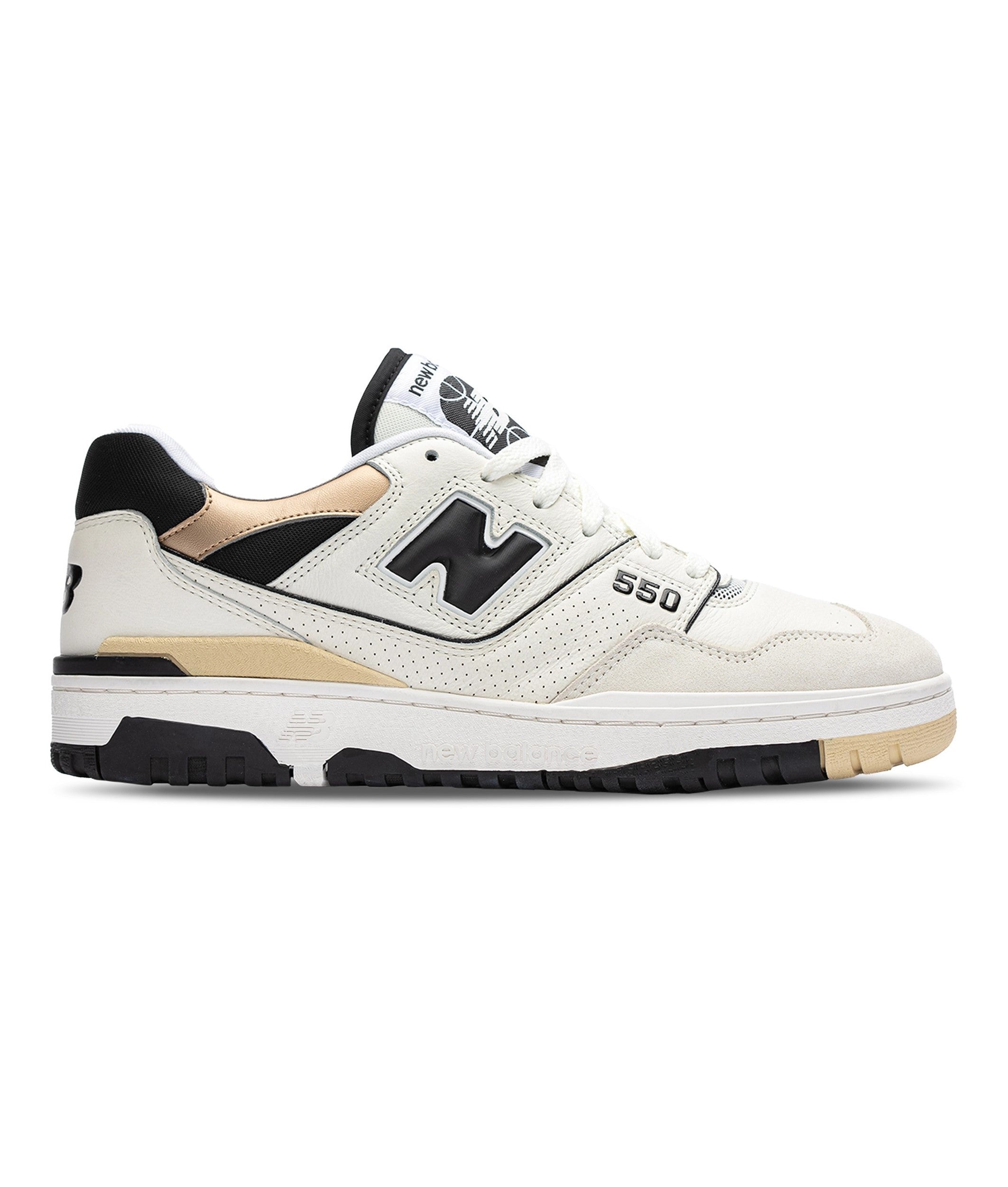 New Balance Men's 550 Standard (D) Shoe White/Black/Gold