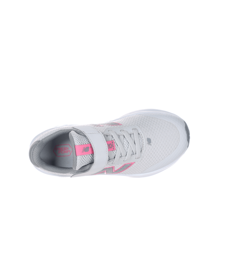 New Balance Kid's Fresh Foam 520 Bungee Lace with Strap Shoe Grey/Pink