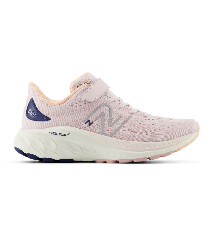 New Balance Kid's Fresh Foam X 860v13 Bungee Lace with Top Strap Shoe Pink