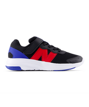 New Balance Kid's 578v1 Bungee Lace with Top Strap Shoe Black/Red/Royal