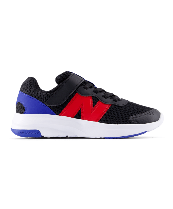 New Balance Kid's 578v1 Bungee Lace with Top Strap Shoe Black/Red/Royal
