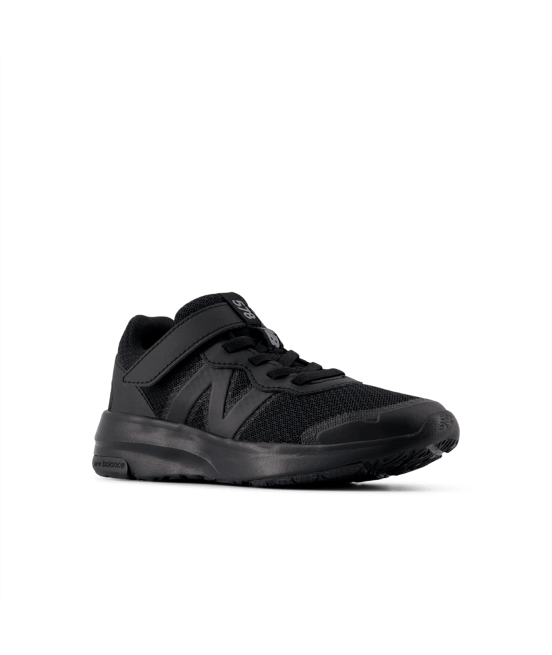 New Balance Kid's 578v1 Bungee Lace with Top Strap Shoe Black