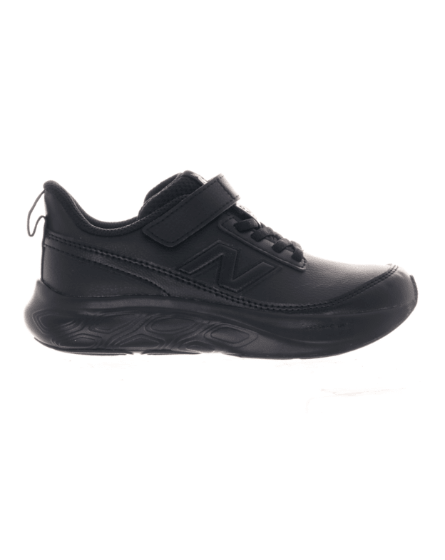 New Balance Kid's Fresh Foam Leather 625 Bungee Lace with Top Strap Shoe Black