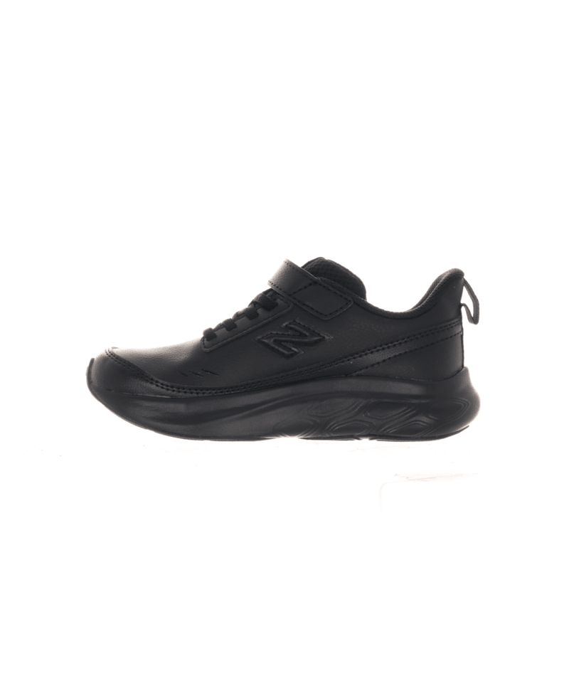 New Balance Kid's Fresh Foam Leather 625 Bungee Lace with Top Strap Shoe Black