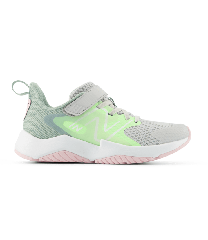 New Balance Kid's Rave Run v2 Bungee Lace + Strap Shoe Grey Matter